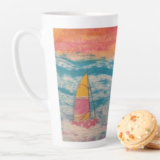 Tasse Latte Voile Orange Ciel (En situation)