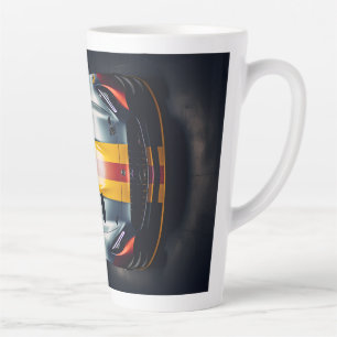 Tasse Latte Voiture de course en Matte coloré imprimé en latte
