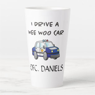 Tasse Latte Voiture de police personnalisée