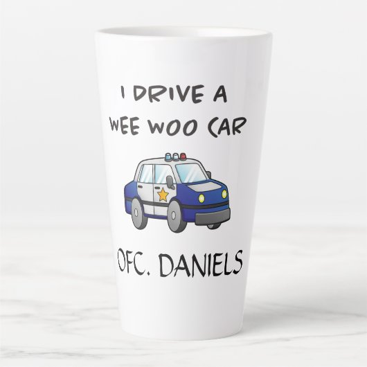 Tasse Latte Voiture de police personnalisée (Devant)