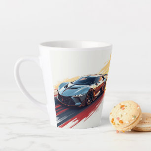 Tasse Latte Voiture de sport futuriste - Design élégant généré