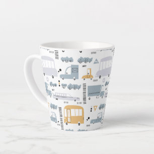 Tasse Latte Voitures mignonnes dans le Motif de la circulation