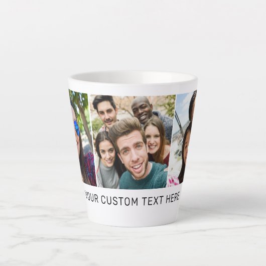 Tasse Latte VOS photos et texte tôlerie personnalisée en latte (Devant)