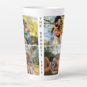 Tasse Latte VOS photos et texte tôlerie personnalisée en latte