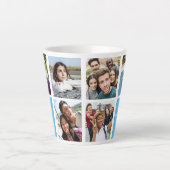 Tasse Latte VOS PHOTOS Texte Personnalisé (Devant)