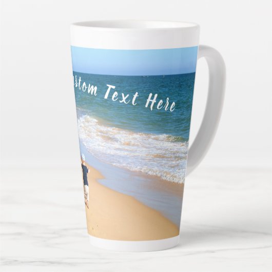 Tasse Latte Votre boîte de lattes photo avec texte personnalis (Angle droit)