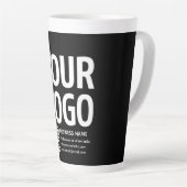 Tasse Latte Votre logo avec code QR et texte modifiables (Angle droit)