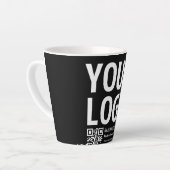 Tasse Latte Votre logo avec code QR et texte modifiables (Angle gauche)