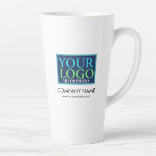 Tasse Latte Votre logo, nom de l'entreprise et promotion de si