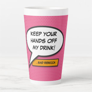Tasse Latte Votre message Parole Bubble Fun Retro Comic Book