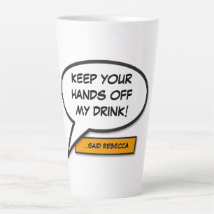 Tasse Latte Votre message Parole Bubble Fun Retro Comic Book