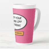 Tasse Latte Votre message Voix Bubble Amusant Retro Comique Li (Angle droit)