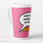 Tasse Latte Votre message Voix Bubble Amusant Retro Comique Li (Angle gauche)