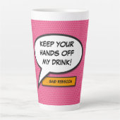 Tasse Latte Votre message Voix Bubble Amusant Retro Comique Li (Devant)