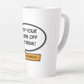 Tasse Latte Votre message Voix Bubble Amusant Retro Comique Li (Angle droit)