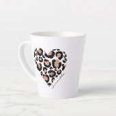 Tasse Latte Votre nom Leopard Cheetah Motif Heart (Angle gauche)