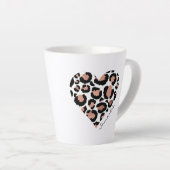 Tasse Latte Votre nom Leopard Cheetah Motif Heart (Angle droit)