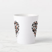 Tasse Latte Votre nom Leopard Cheetah Motif Heart (Devant)