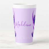 Tasse Latte Votre nom Lupus Warrior Purple Butterfly Ribbon (Devant)