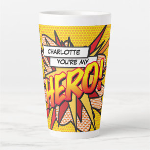 Tasse Latte Vous êtes mon HERO Fun Retro Comic Book Pop Art