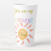 Tasse Latte vous êtes mon soleil jaune orange rayons de soleil (Devant)