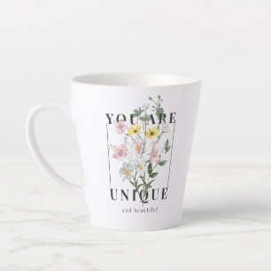 Tasse Latte Vous êtes un Slogan floral unique