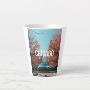 Tasse Latte Voyage à Chicago Cloud Gate Bean Toit Automne