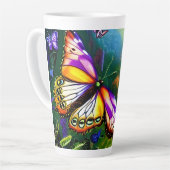 Tasse Latte Voyage de papillon Imaginaire (Angle gauche)