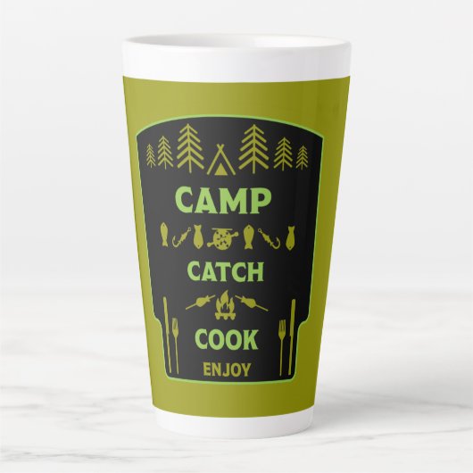 Tasse Latte Voyage De Pêche Et De Camp (Devant)