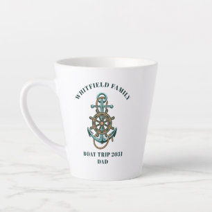 Tasse Latte Voyage en bateau personnalisé pour réunion de fami