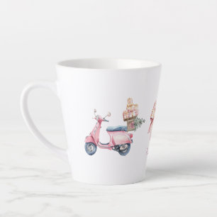 Tasse Latte Voyage shopping de Noël Vespa rose