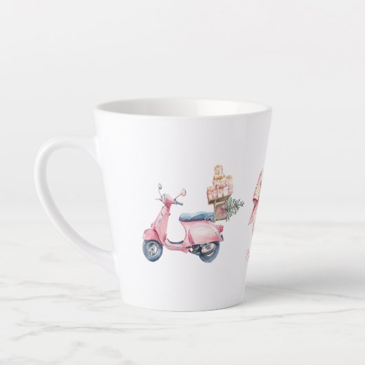 Tasse Latte Voyage shopping de Noël Vespa rose (Gauche)