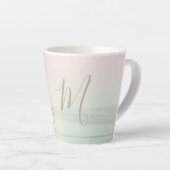 Tasse Latte Voyage Surf été Plage Rose Mist Monogramme (Angle droit)