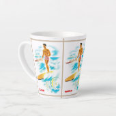 Tasse Latte Voyage vintage de surf à Hawaï (Angle gauche)