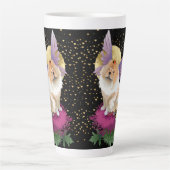 Tasse Latte VOYEZ-MOI SUR LA LUNE - Chow-Latte Mug- noir (Devant)