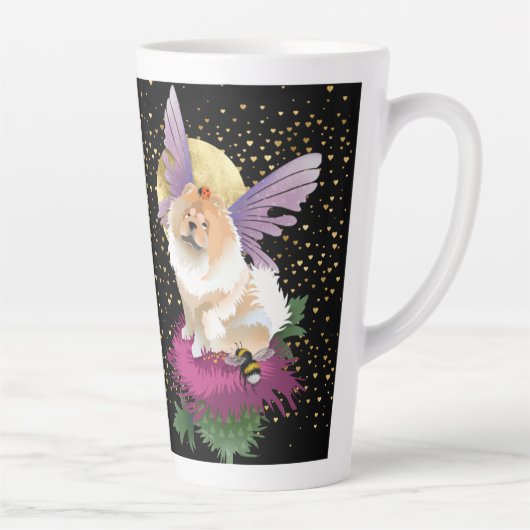 Tasse Latte VOYEZ-MOI SUR LA LUNE - Chow-Latte Mug- noir (Droite)