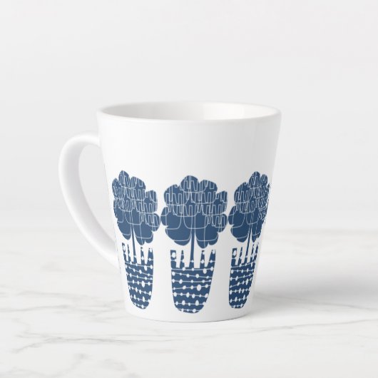 Tasse Latte Vrai Plante à pointes bleues (Angle gauche)