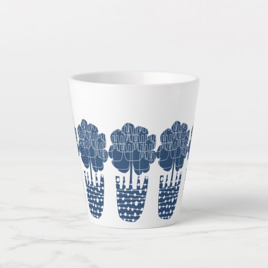 Tasse Latte Vrai Plante à pointes bleues (Devant)