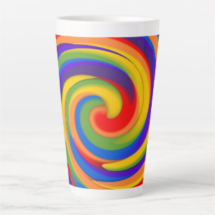 Tasse Latte vrille arc-en-ciel