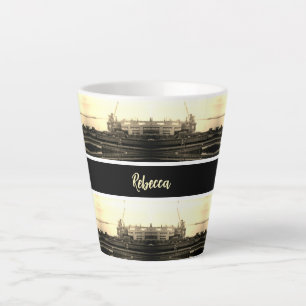 Tasse Latte Vue générale du port d'Alger en Algérie vintage