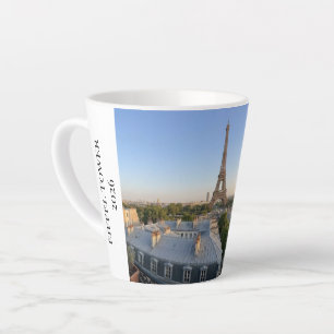 Tasse Latte Vue panoramique personnalisée de Paris et tour Eif