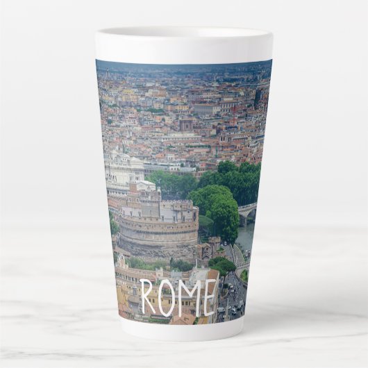 Tasse Latte Vue sur le centre historique de Rome (Devant)