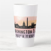 Tasse Latte Washington DC Skyline Latitude and Longitude  (Devant)