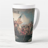 Tasse Latte Washington traversant le Delaware par Emanuel Leut (Angle droit)