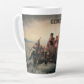 Tasse Latte Washington traversant le Delaware par Emanuel Leut (Angle gauche)