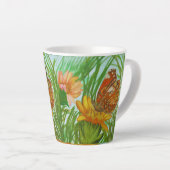 Tasse Latte Watercolor Butterfly flower garden (Angle droit)