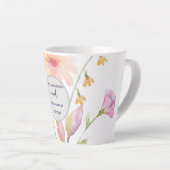 Tasse Latte watercolor flower editable (Angle droit)