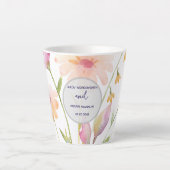 Tasse Latte watercolor flower editable (Devant)