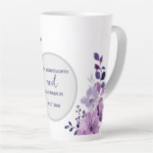 Tasse Latte Watercolor purple flower bouquet (Angle droit)
