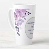 Tasse Latte Watercolor purple flower bouquet (Angle gauche)